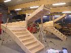 deux escaliers en pin pour un immeuble en ossature bois sur lyon